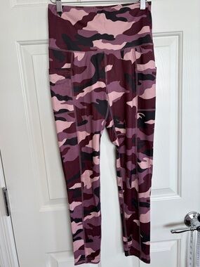 Embrace Your Love Purple Camo 3/4 Length Leggings